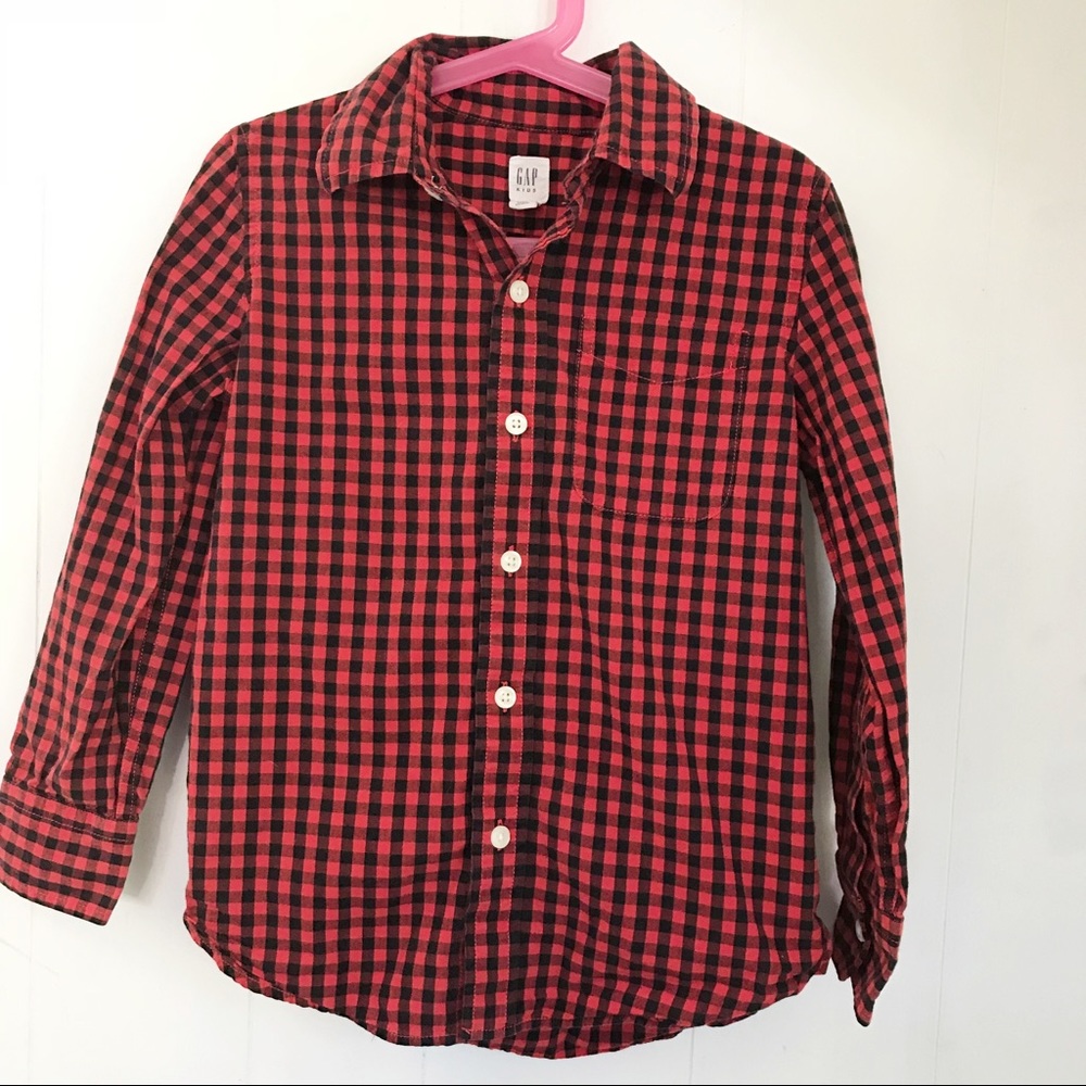 Gap | Red & Black Check Button Up Shirt